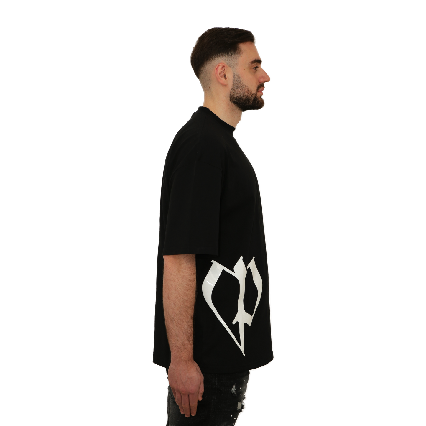 phnd Organic Logo T-Shirt Black Side Model