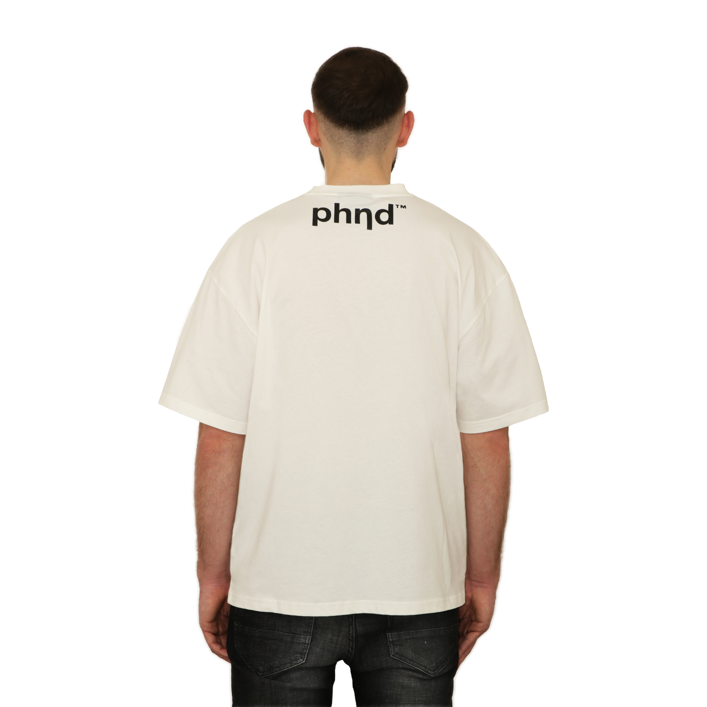 phnd Organic Logo T-Shirt Off White Back Model